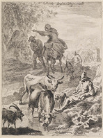 KG 15849
<br/>
Herders en een herderin bij een beek
<br/>
<em>Jonghe, Clement de (1624/25-1677)</em>